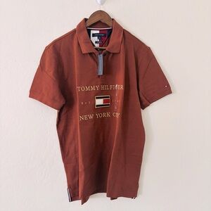 Tommy Hilfiger Men's Regular Fit Rust Colored Polo Shirt NWT
